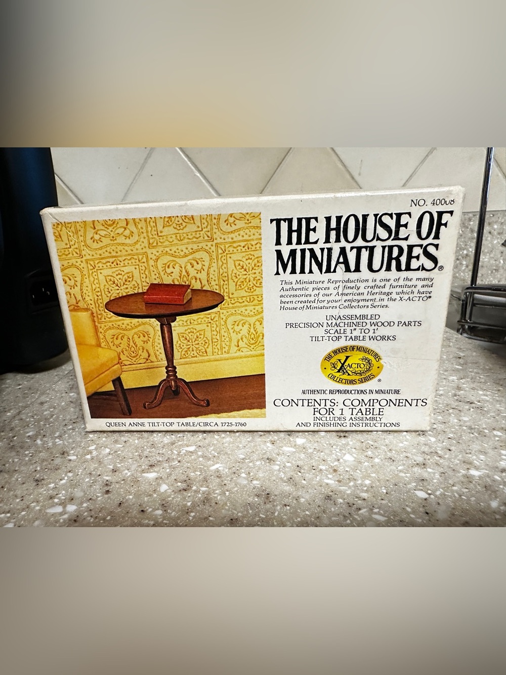 X-ACTO The House of Miniatures Queen Anne Tilt-top Table No 40008 Vintage